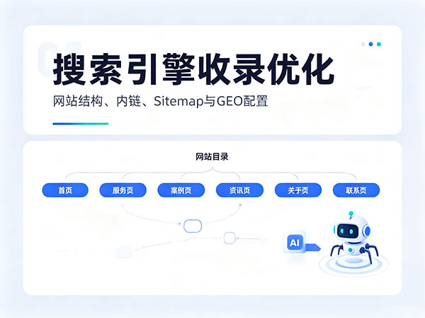 网站结构优化，提升搜索引擎收录（百度、Bing，间接提升 GEO/AI 抓取）